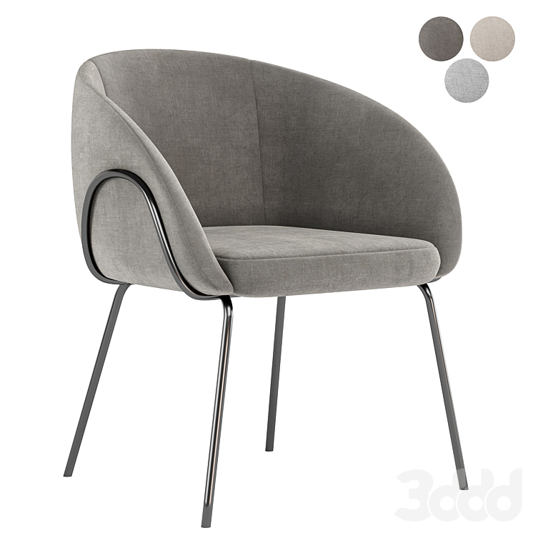Xander Fabric Dining Chair Стулья 3D модель