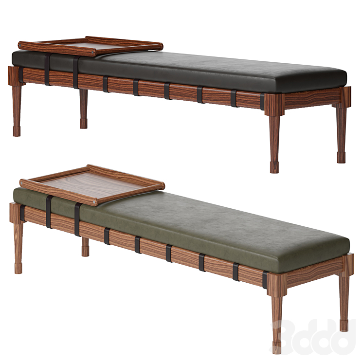 Прикроватная кушетка Jasper Bench and Ottoman - Другое - 3D модель