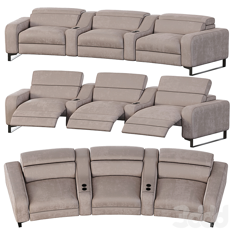 Изогнутое кресло-диван для кинозала Lory Theatre by Braccisofas ...