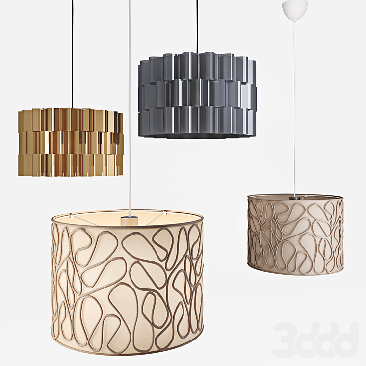 IKEA set lamps 3 - Подвесной - 3D модель