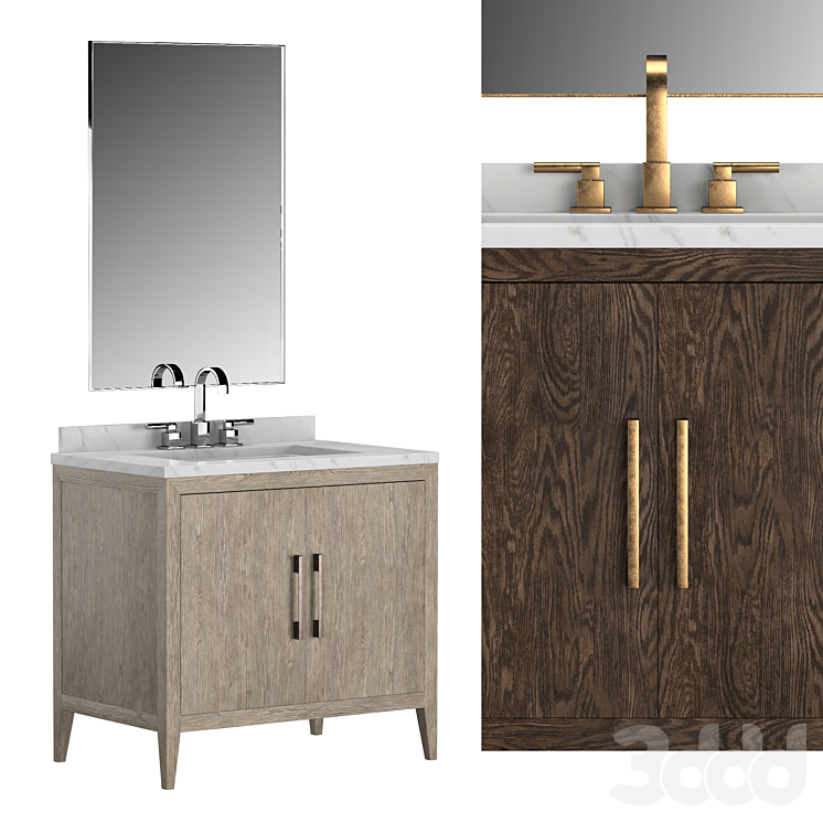 FRENCH CONTEMPORARY SINGLE VANITY Мебель 3D модель