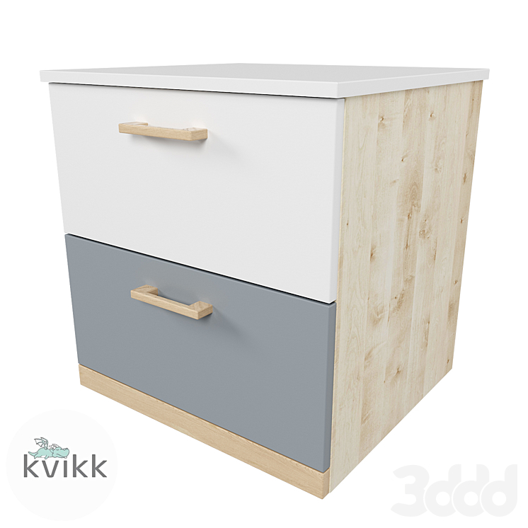 Тумба прикроватная детская серии Vila - Тумбы, комоды - 3D модель