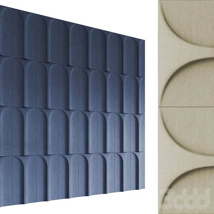 Акустическая стеновая панель Arc от Stone - 3D панель - 3D модель