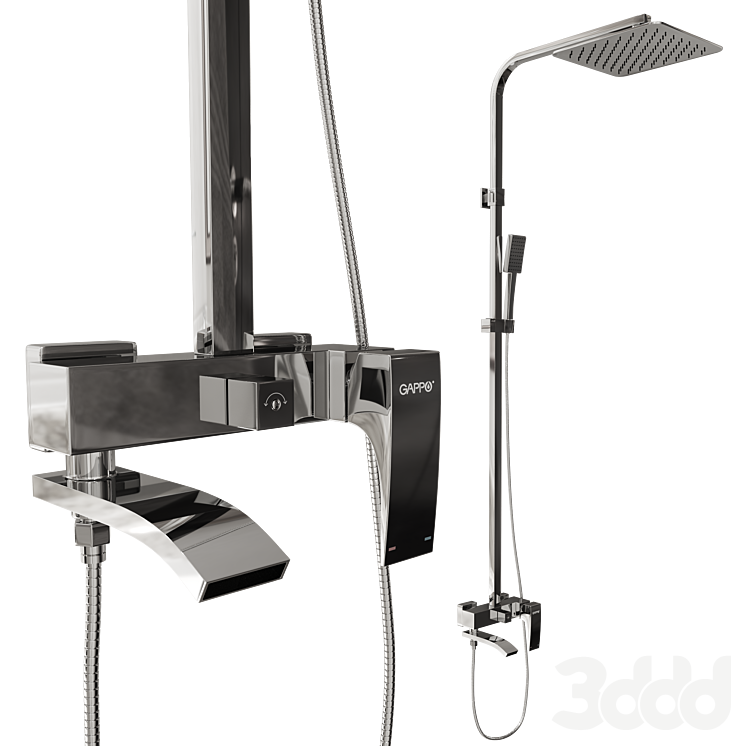 Душевая стойка Gappo G2407, хром - Смеситель - 3D модель