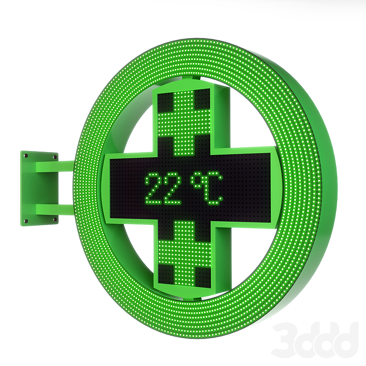 Round led pharmacy cross - Разное - 3D модель