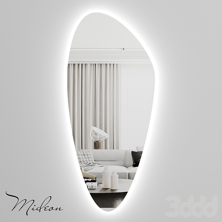 Зеркало с подсветкой необычной формы Mideon «Oasis» OM - Зеркала - 3D ...