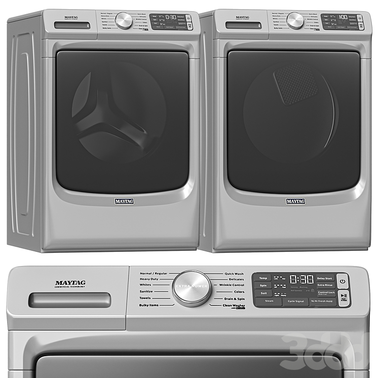 Maytag Washing Machine And Dryer MHW6630HC MED6630HC Бытовая техника 3D модель