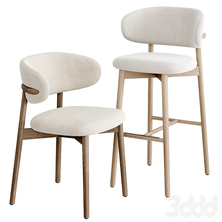 Oleandro stool & Chair by Calligaris - Стулья - 3D модель