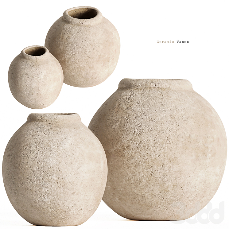 Zara Home - Ceramic Vases - Вазы - 3D модель