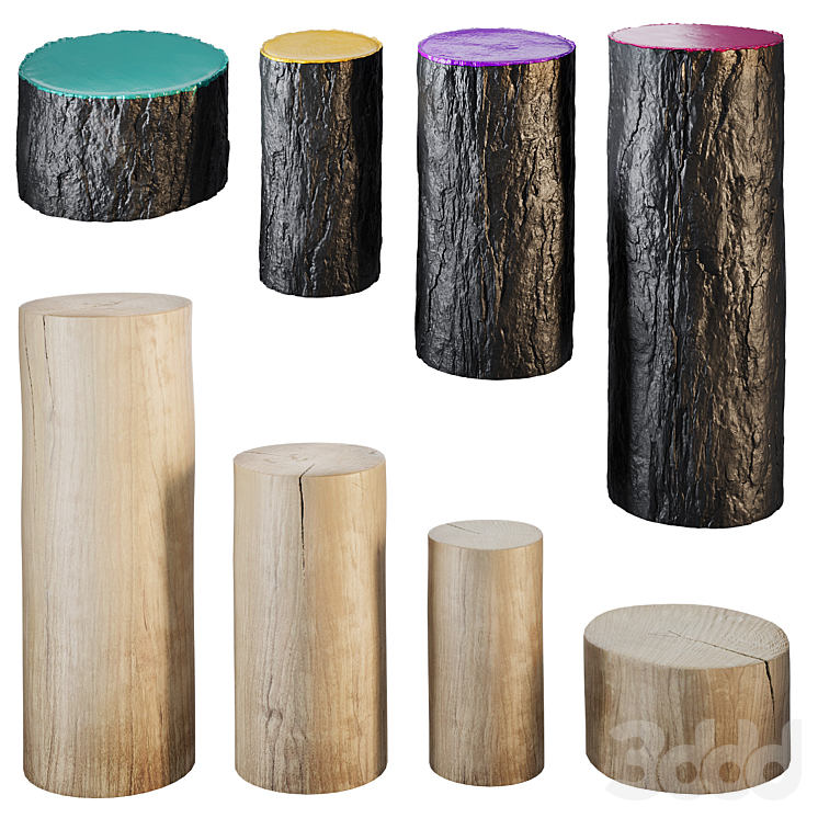 Набор пеньков - Детская площадка - 3D модель