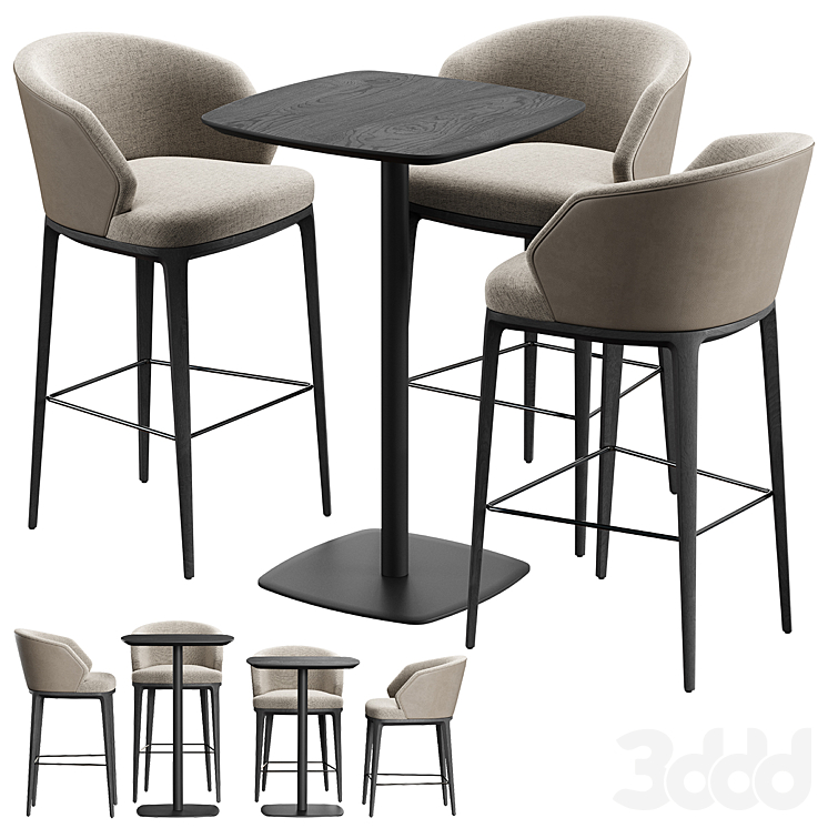 Стул Gest Бар Полубар Konyshev Cтол Form Stool Group - Стол + стул - 3D ...