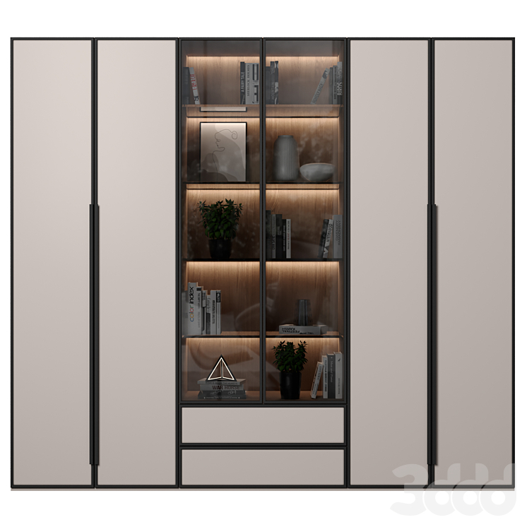 Cabinet with shelves 138 - Шкафы - 3D модель