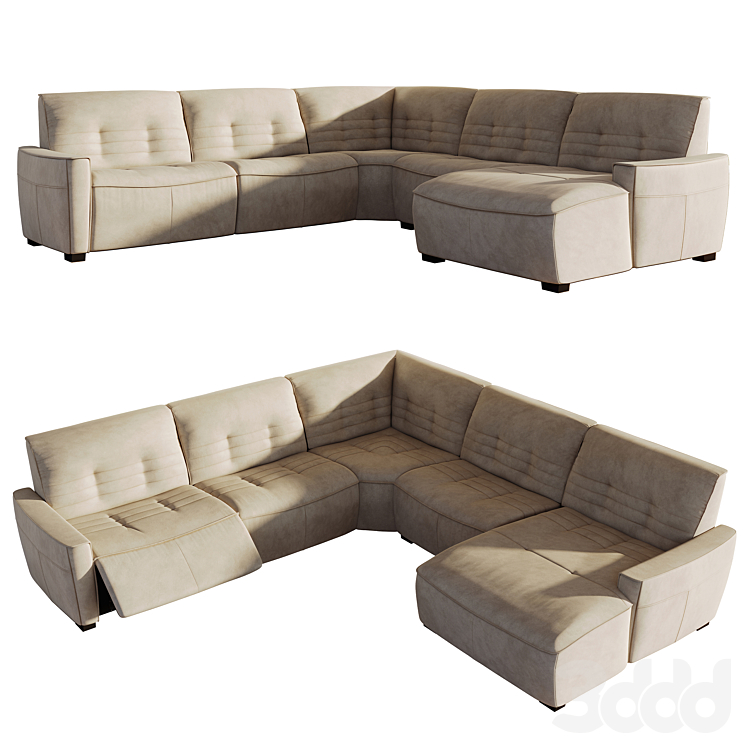 ROSETTA U shape recliner SOFA. Диваны 3D модель