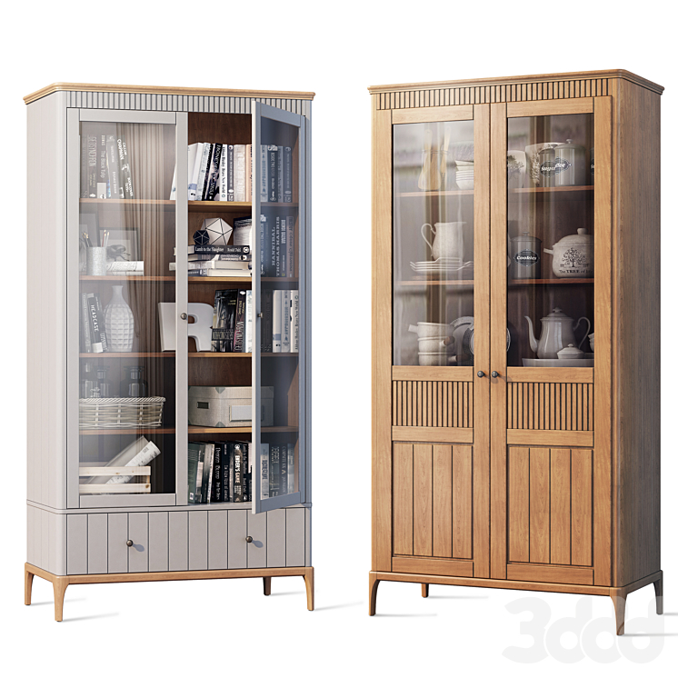 Шкаф буфет , витрина со стеклом Грета Тимберика - Шкафы - 3D модель