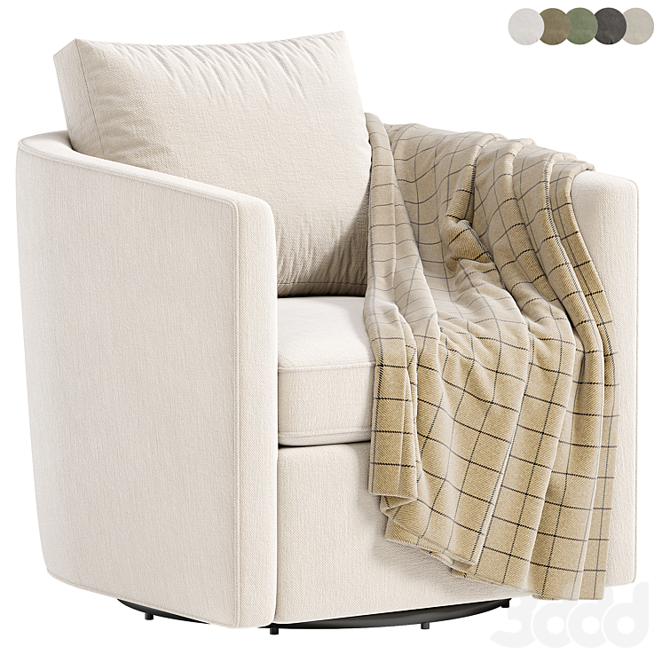 Drew Small Swivel Accent Chair Кресла 3D модель