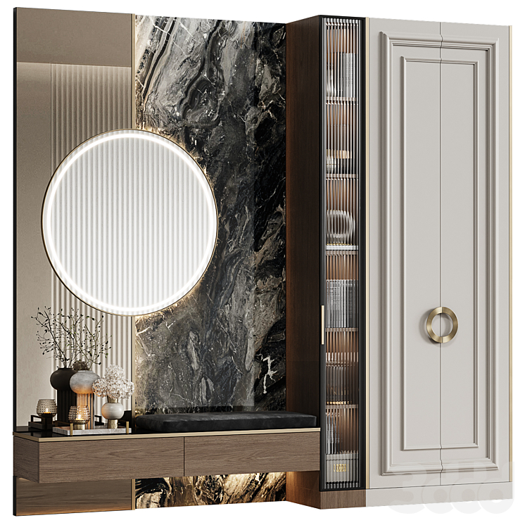 Прихожая в стиле Неоклассика 34 (крючки, обувница, зеркало) - Прихожая ...