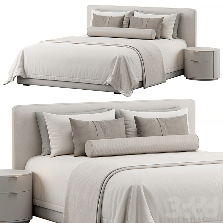Laramy Rounded Soft Soft Rounded Bed - Кровати - 3D модель