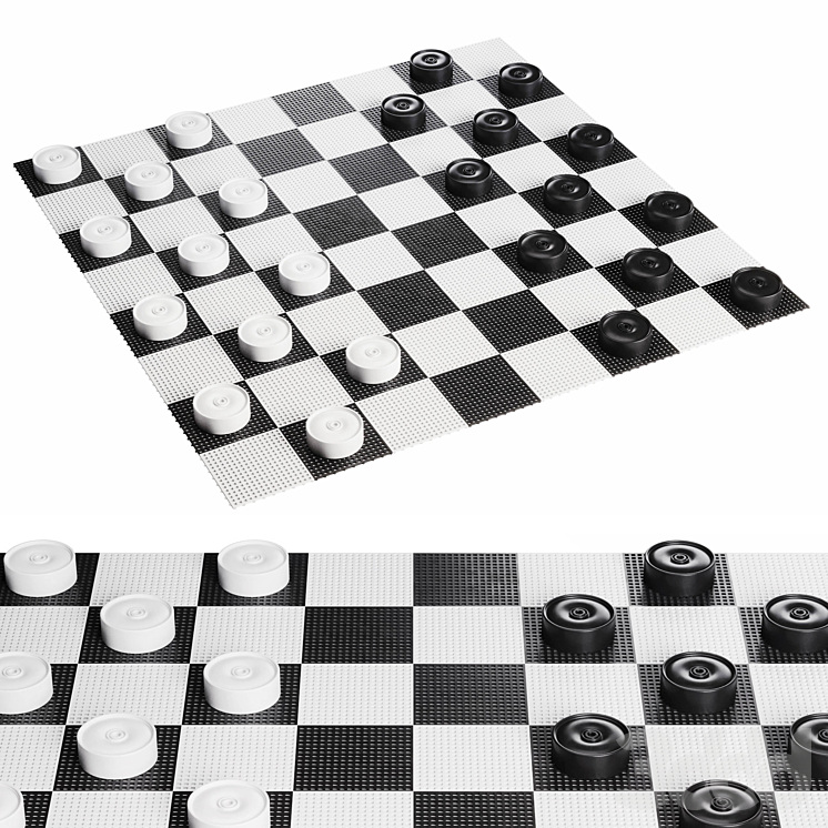 Гигантские парковые шашки - Детская площадка - 3D модель