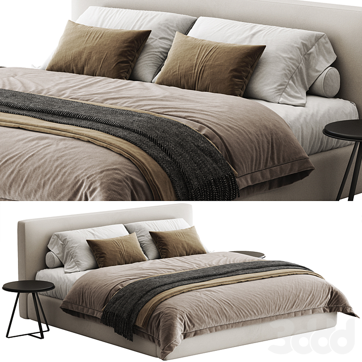 Abbyson Luxe Upholstered Bed - Кровати - 3D модель