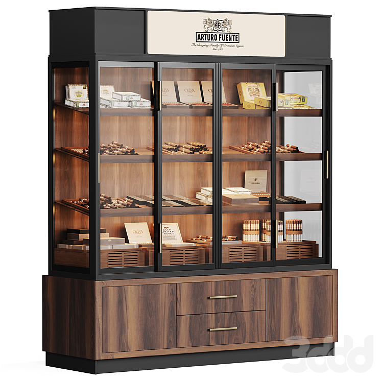 Стеллаж с сигарами для дома или магазина - Стеллаж - 3D модель