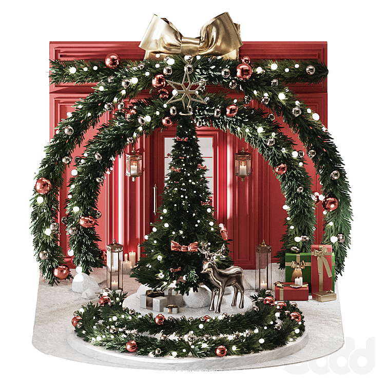 Праздничное оформление входа - Вход в новый год - 3D модель