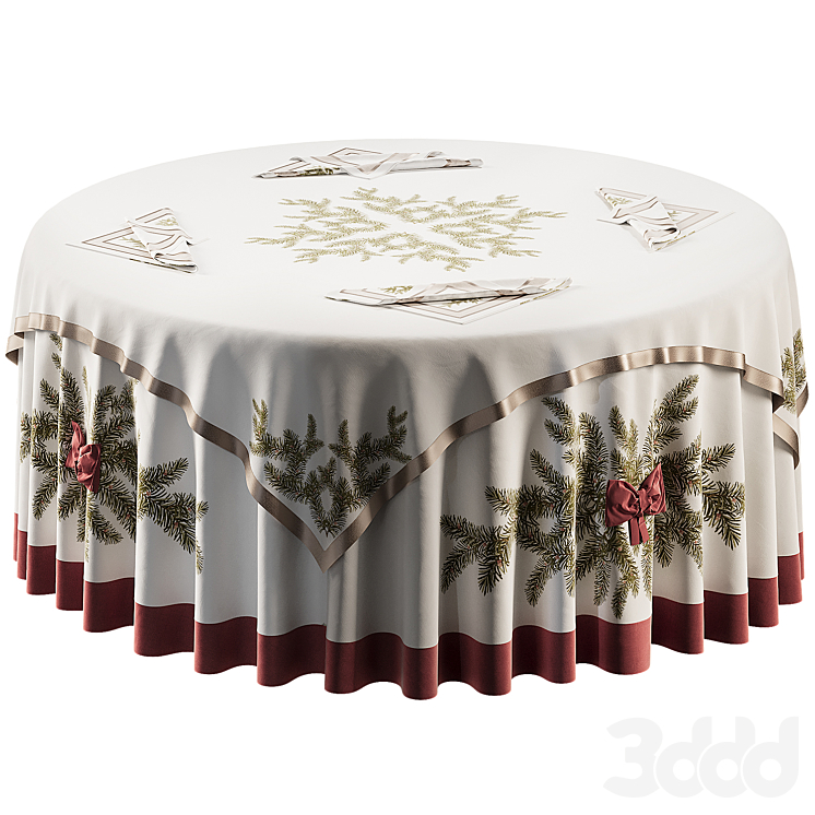 Christmas tablecloth - Столы - 3D модель