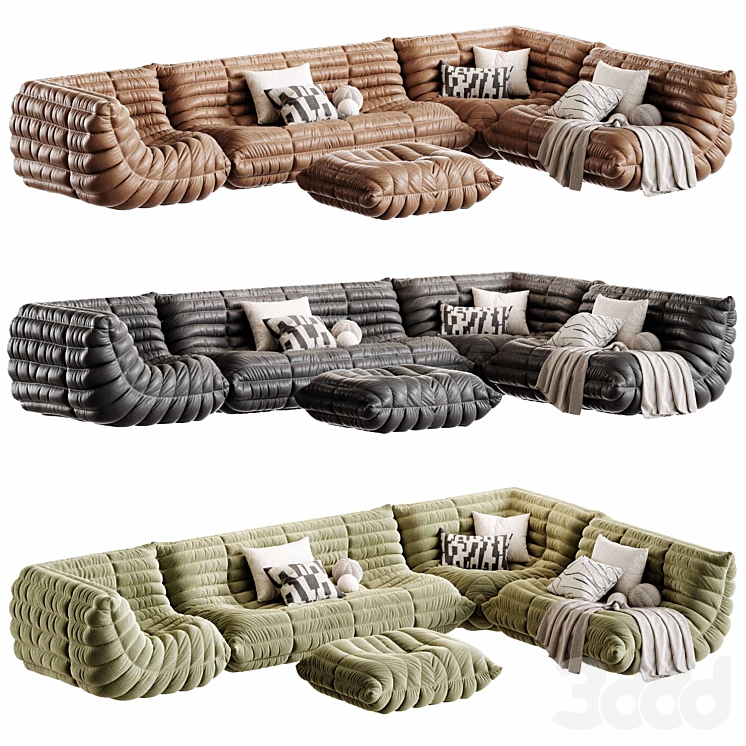 Togo Loveseat By Ligne Roset Set 02 3D 