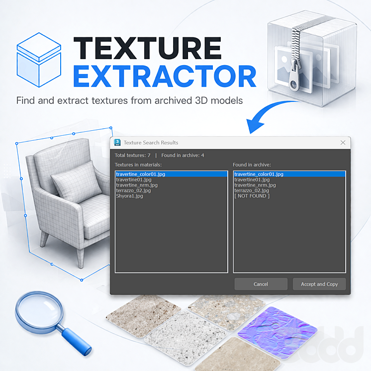 Custom Extraction Model Texture Extractor - Скрипты - 3D модель