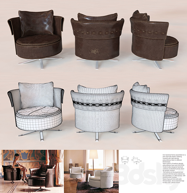 Factory Longhi. Chair of Charme 3DSMax File - thumbnail 1