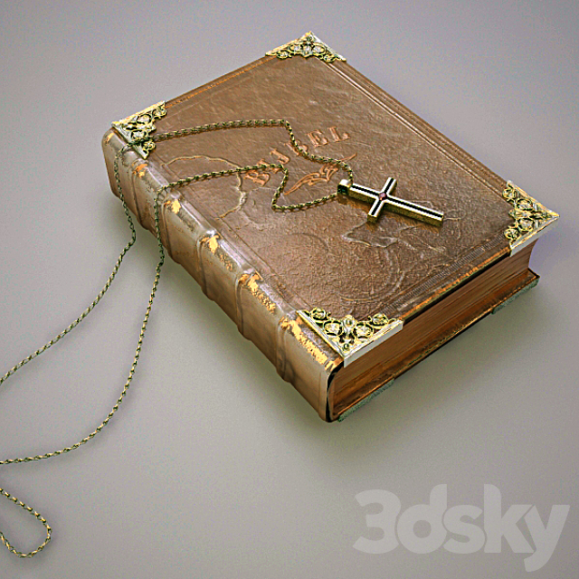 Bible and a cross. 3DSMax File - thumbnail 1