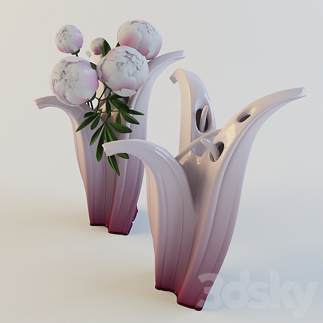 vase with peonies 3DSMax File - thumbnail 1