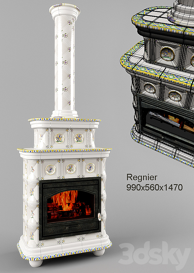Faience Fireplace Regnier 3DSMax File - thumbnail 1