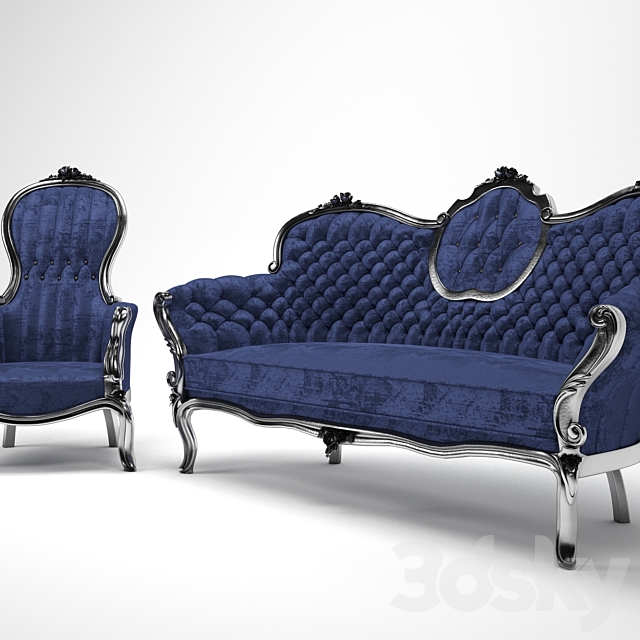 victorian sofa & chair 3DSMax File - thumbnail 1