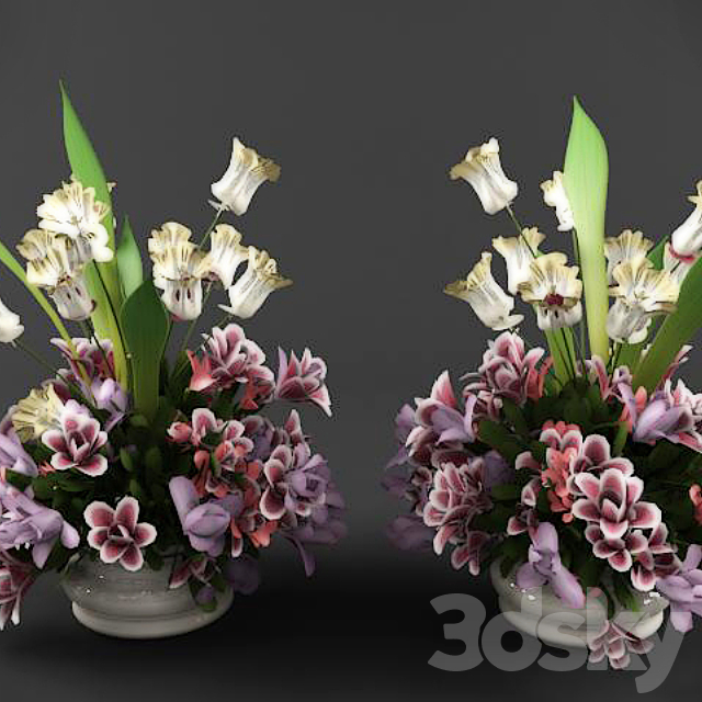 Vase with a bouquet 3DSMax File - thumbnail 1