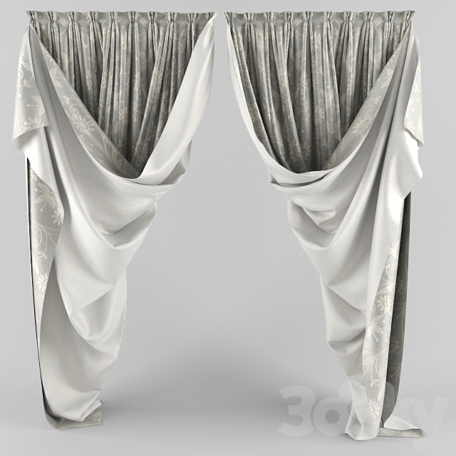 embroidered curtains 3DSMax File - thumbnail 1