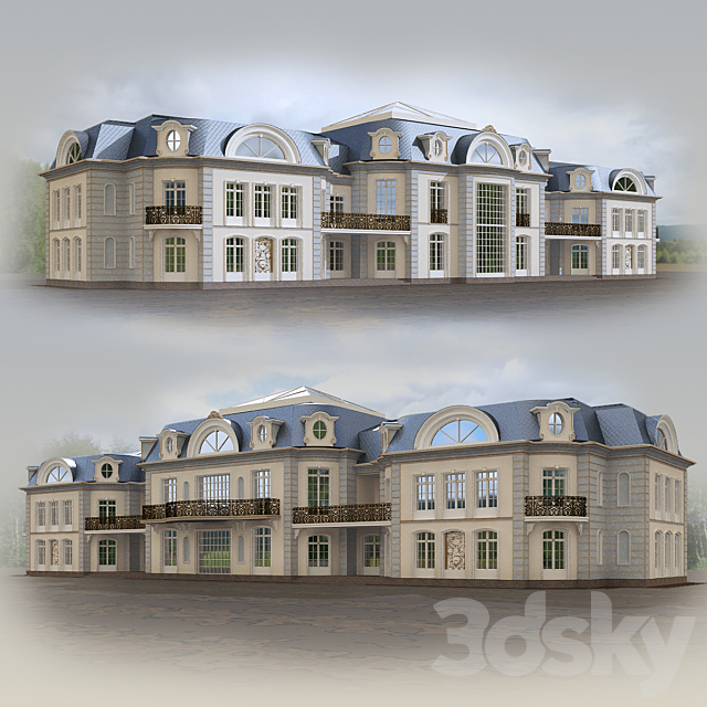 Mansion in the classic style 3DSMax File - thumbnail 1