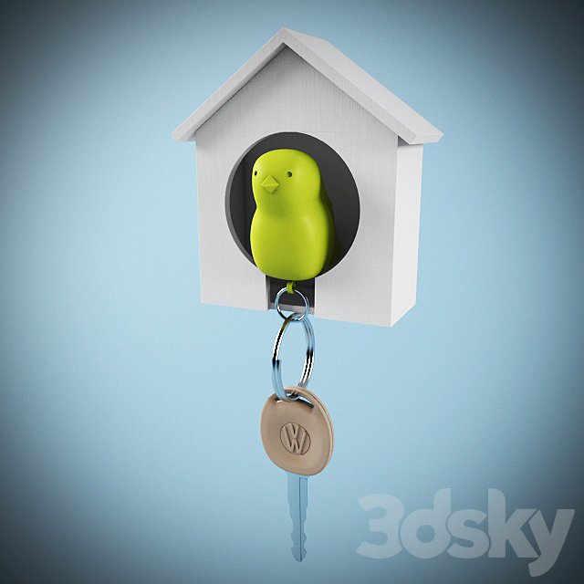 Keychain-with the House Sparrow 3DSMax File - thumbnail 1
