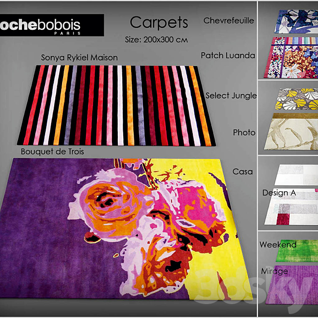 A collection of carpets of Roche Bobois 3DSMax File - thumbnail 1