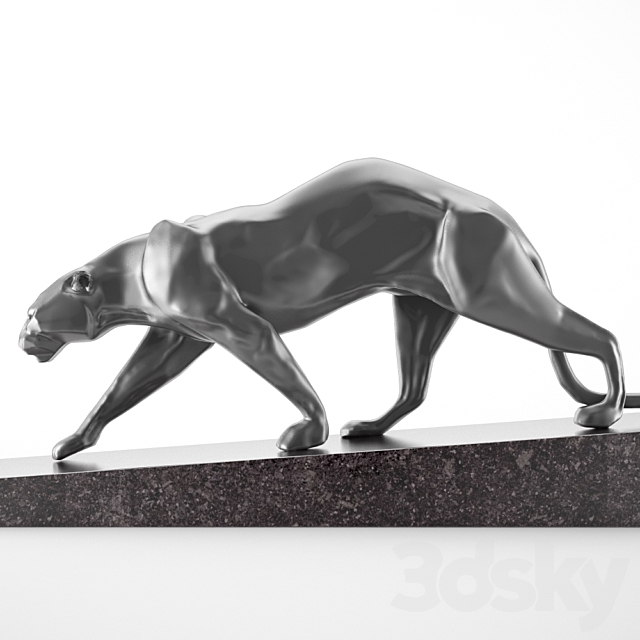 Panther sculpture Art Deco 3DModel