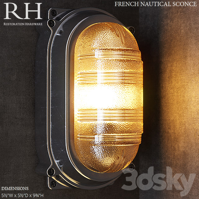 RH French Nautical Sconce 3DSMax File - thumbnail 1