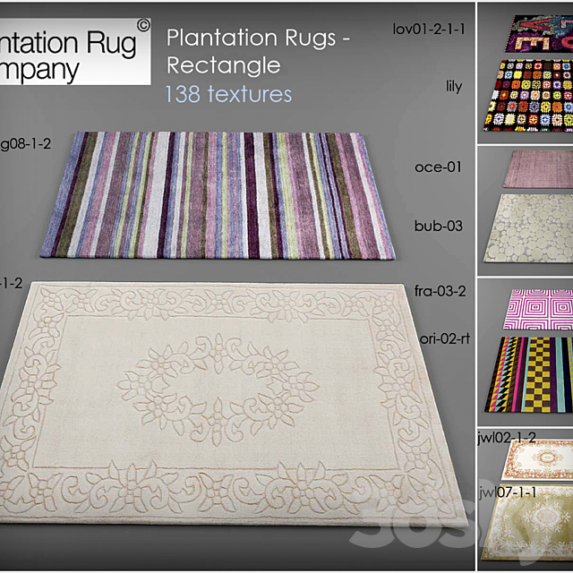 Plantation rugs collection Rug 3DSMax File - thumbnail 1