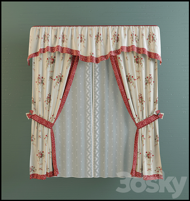curtains with lambrequins 3DSMax File - thumbnail 1