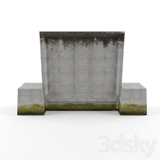 The concrete barrier-type 2 3DSMax File - thumbnail 1