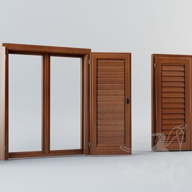 Wood window&shutters 3DSMax File - thumbnail 1