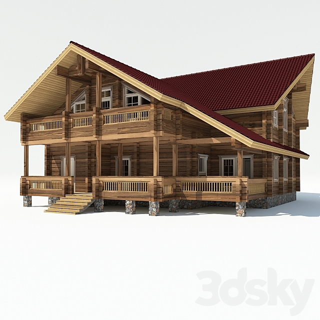 Wooden house 3DSMax File - thumbnail 1
