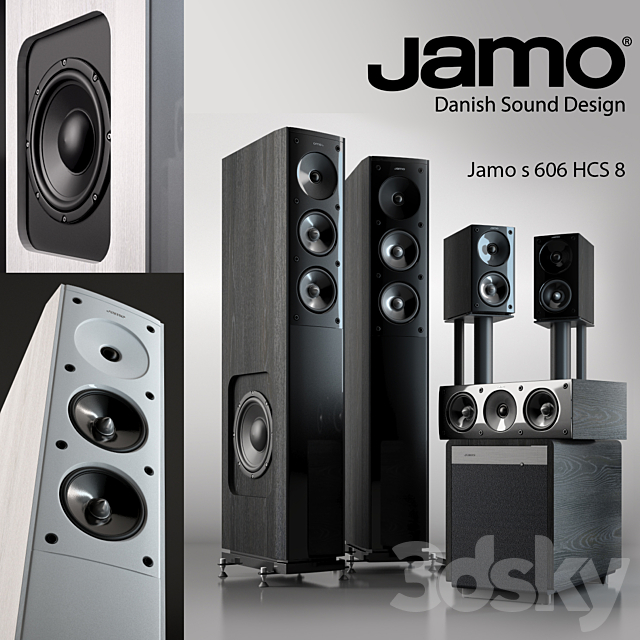 Speaker set Jamo S606 + 206 sub 3DSMax File - thumbnail 1