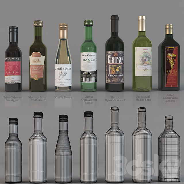 Bottles of wine 3DSMax File - thumbnail 1