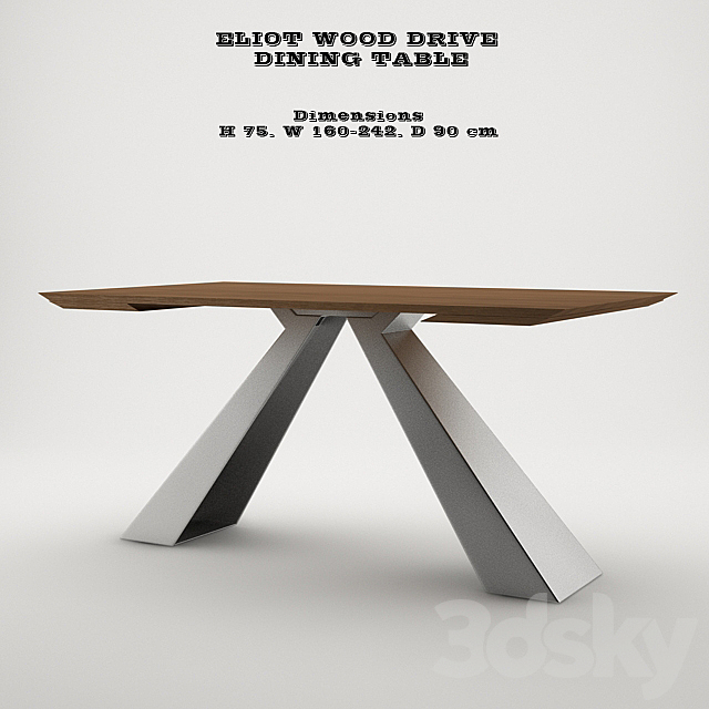 Eliot Wood Drive Dining Table 3DSMax File - thumbnail 1