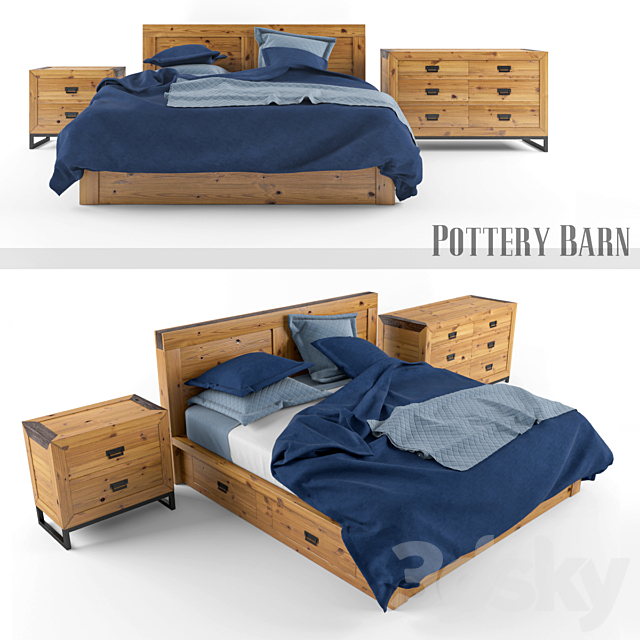 Pottery Barn hendrix bed set 3DSMax File - thumbnail 1