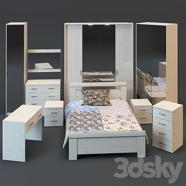 furniture_fo_ bedrooms_CAPRI pine 3DSMax File - thumbnail 1